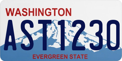 WA license plate AST1230