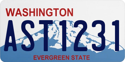 WA license plate AST1231