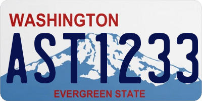 WA license plate AST1233