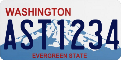 WA license plate AST1234