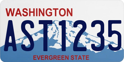 WA license plate AST1235