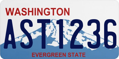 WA license plate AST1236