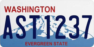 WA license plate AST1237