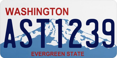 WA license plate AST1239