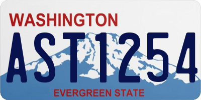 WA license plate AST1254