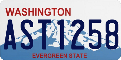 WA license plate AST1258