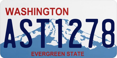 WA license plate AST1278