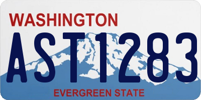 WA license plate AST1283