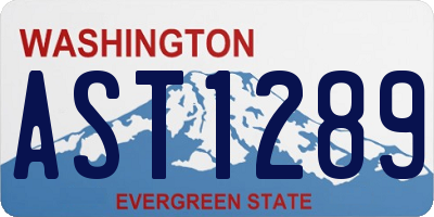 WA license plate AST1289
