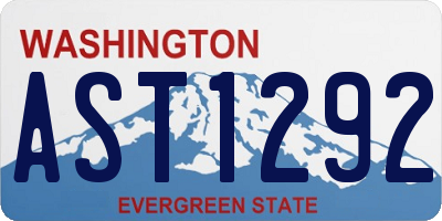 WA license plate AST1292