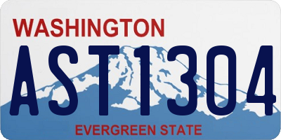 WA license plate AST1304