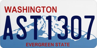 WA license plate AST1307