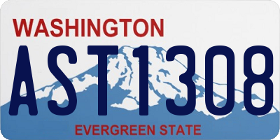 WA license plate AST1308