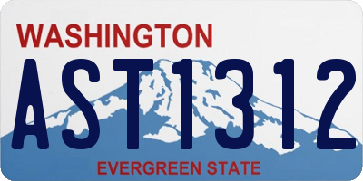 WA license plate AST1312
