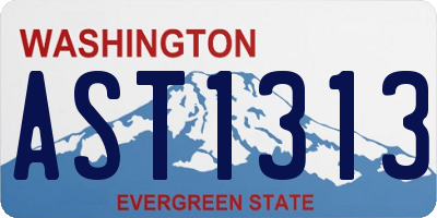 WA license plate AST1313