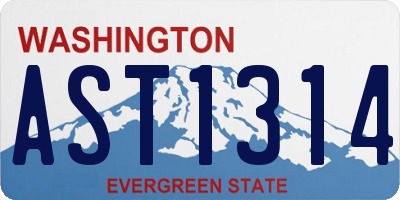 WA license plate AST1314