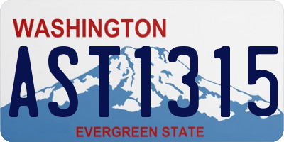 WA license plate AST1315