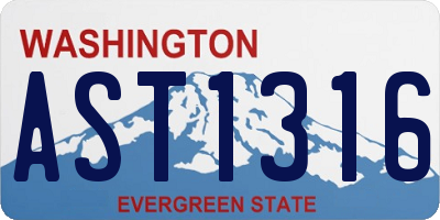 WA license plate AST1316
