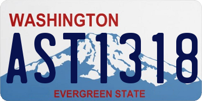 WA license plate AST1318