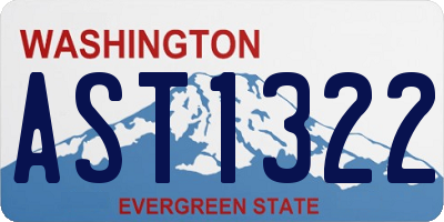 WA license plate AST1322