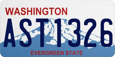WA license plate AST1326