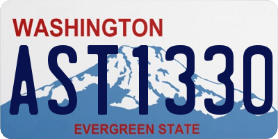 WA license plate AST1330