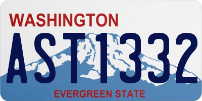 WA license plate AST1332