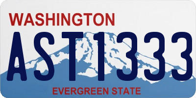 WA license plate AST1333