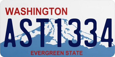 WA license plate AST1334