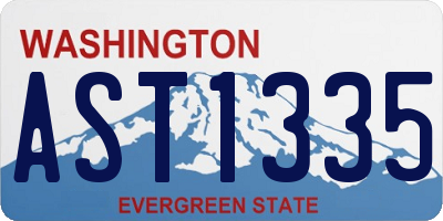 WA license plate AST1335