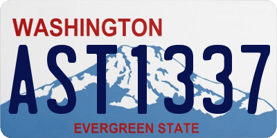 WA license plate AST1337