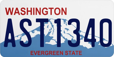 WA license plate AST1340