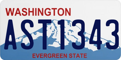 WA license plate AST1343