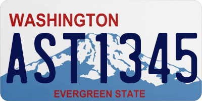 WA license plate AST1345