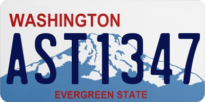 WA license plate AST1347