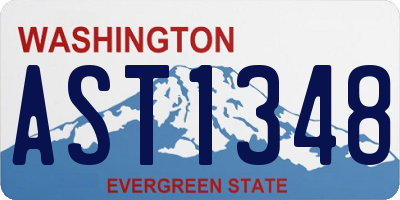 WA license plate AST1348