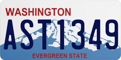 WA license plate AST1349