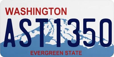 WA license plate AST1350