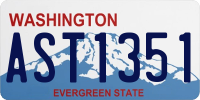 WA license plate AST1351