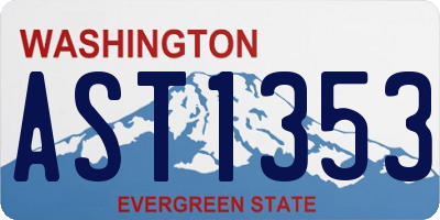 WA license plate AST1353