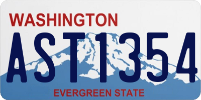 WA license plate AST1354