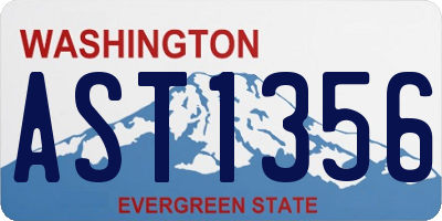 WA license plate AST1356