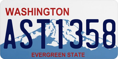 WA license plate AST1358