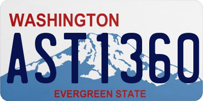 WA license plate AST1360