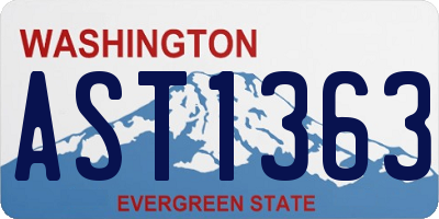 WA license plate AST1363