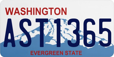 WA license plate AST1365