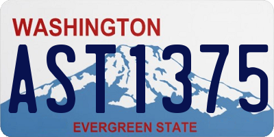 WA license plate AST1375
