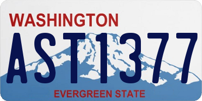 WA license plate AST1377