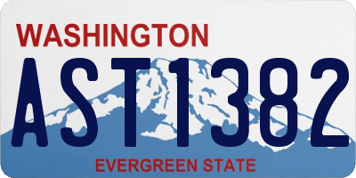 WA license plate AST1382