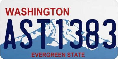 WA license plate AST1383